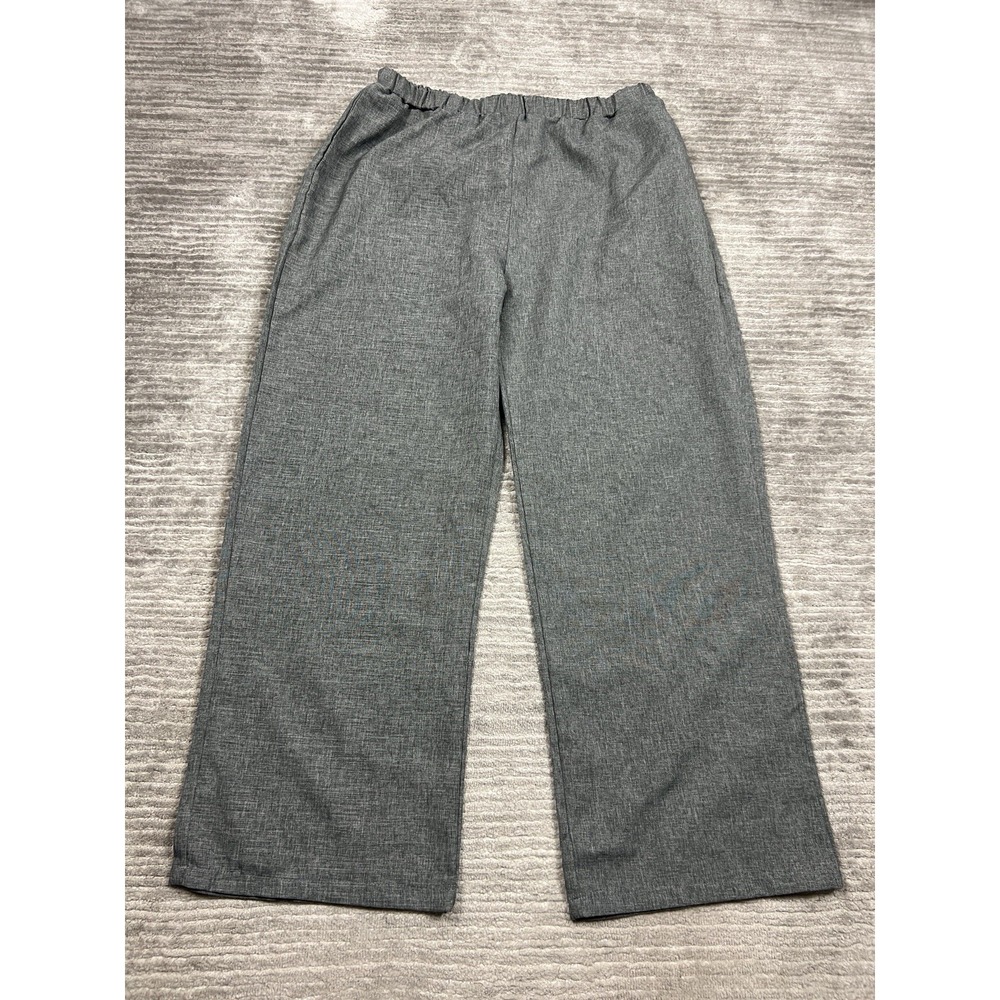 Misslook Pants Womens XXL Gray Polyester Straight Leg Pull On Drawstring